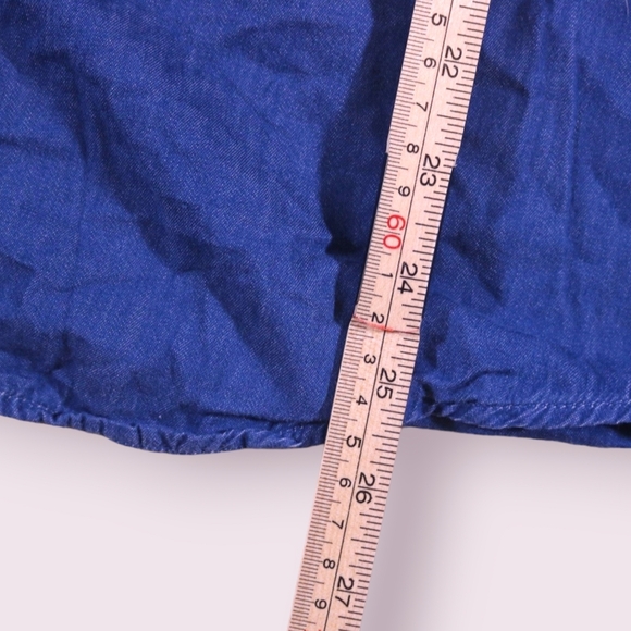 Fossil Shirt Women's Size L Blue Denim Chambray Long Sleeve Button Up Jean Top - Picture 6 of 7
